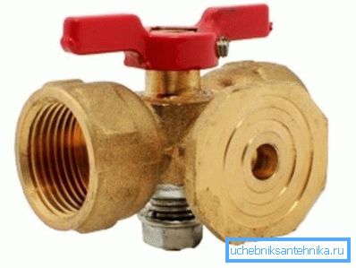 The picture shows a three-way valve with a control flange for a manometer 11b38bk. The picture shows a three-way valve with a control flange for a manometer 11b38bk.