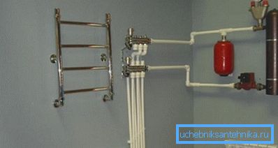 An induction boiler is installed on the wall. An induction boiler is installed on the wall.