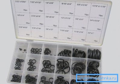 A set of ring gaskets.