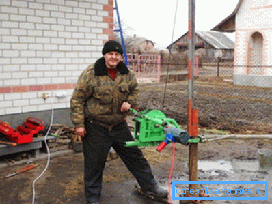 The initial stage of drilling a well.