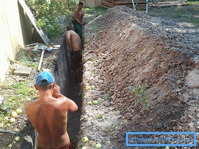 Digging a trench Digging a trench