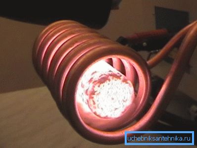 Heating of a ferromagnetic core in an inductor. Heating of a ferromagnetic core in an inductor.
