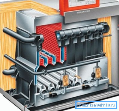 Floor boiler in the cut. Floor boiler in the cut.