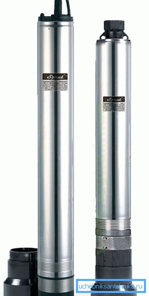 The pump with the lower water intake. The pump with the lower water intake.
