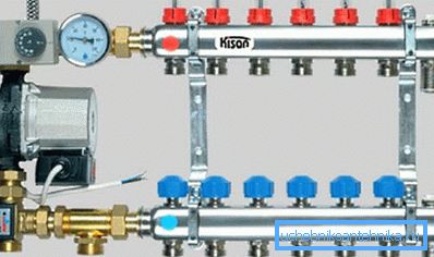 Pump and mixing knot of a heat-insulated floor. Pump and mixing knot of a heat-insulated floor.
