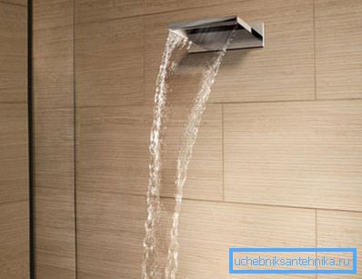 Wall-mounted cascade bathroom faucets with shower - more simple and budget option Wall-mounted cascade bathroom faucets with shower - more simple and budget option