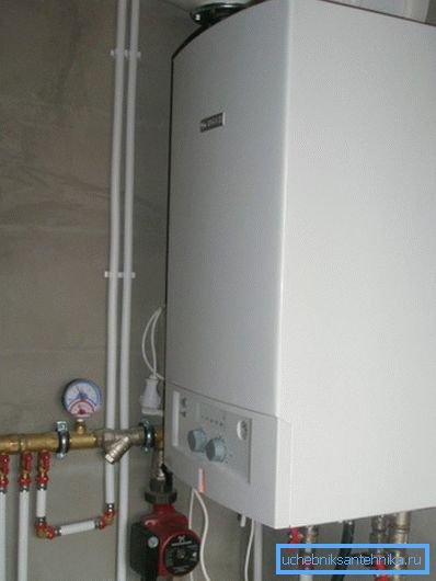 Wall mounted gas boiler. Wall mounted gas boiler.