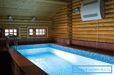 Wall mounted air dryer in a private pool. Wall mounted air dryer in a private pool.