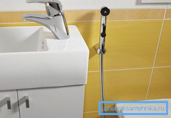 Wall mounted bidet mixer with hygienic shower does not spoil the interior Wall mounted bidet mixer with hygienic shower does not spoil the interior