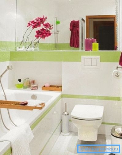 Wall toilet allows you to save space, which is especially important in the combined bathrooms.