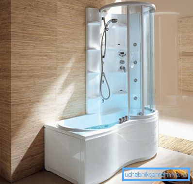 A small bathroom with a shower stall is an example of a compromise between the two approaches.