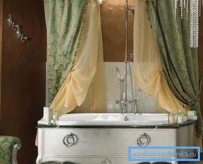 Some types of such curtains have a purely decorative purpose, because they are wetted quickly and require drying, which sometimes leads to the appearance of mold or mildew upon contact with water.