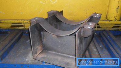 Fixed support for heat supply pipes from metal
