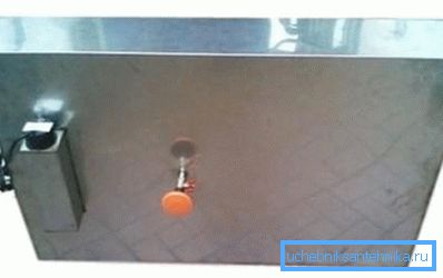 Stainless tank with heating elements. Stainless tank with heating elements.
