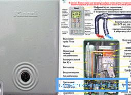General view and design of a 12 kW wall-mounted gas boiler. General view and design of a 12 kW wall-mounted gas boiler.