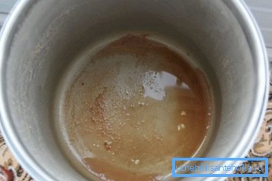Sediment at the bottom of the bucket is a sign of excess iron Sediment at the bottom of the bucket is a sign of excess iron