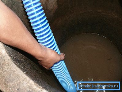 Pumping dirty water from the well Pumping dirty water from the well