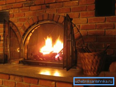 Brick stove in a country house Brick stove in a country house