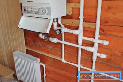 Heating system built on a two-pipe scheme Heating system built on a two-pipe scheme