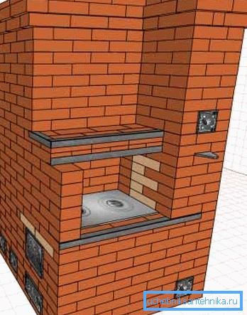 Heating cooking stove made of brick Heating cooking stove made of brick
