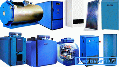 Heating boilers of different models. Heating boilers of different models.