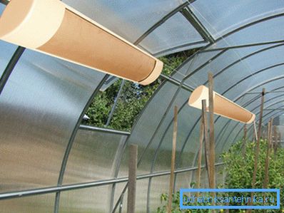Heating the greenhouse with infrared lamps Heating the greenhouse with infrared lamps