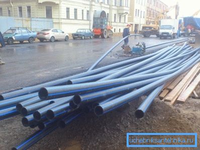 Sections of pipes for the device of water supply Sections of pipes for the device of water supply