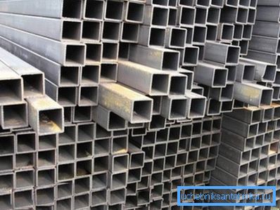 Galvanized pipes with square section Galvanized pipes with square section