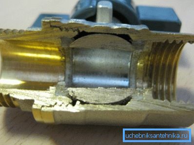 The hole in the ball is equal to the inner diameter of the pipe The hole in the ball is equal to the inner diameter of the pipe