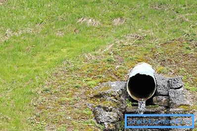 Drainage of water from the site’s drainage system Drainage of water from the site’s drainage system