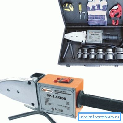 Soldering iron for pipes made of polypropylene fully loaded