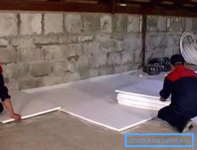 Before installation of pipes it is necessary to lay the heat-insulating material Before installation of pipes it is necessary to lay the heat-insulating material