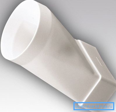 Adapter from round to flat air ducts for ventilation Adapter from round to flat air ducts for ventilation