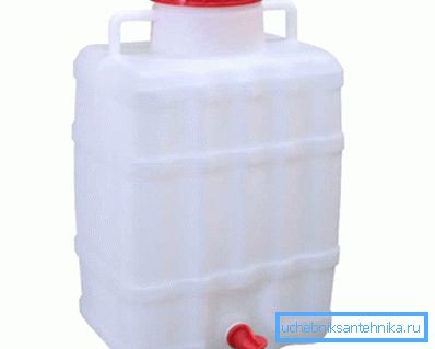Plastic canister - washbasin with tap Plastic canister - washbasin with tap