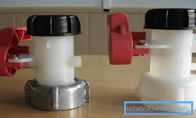 Plastic valves for eurocube with metal and polymer adapter Plastic valves for eurocube with metal and polymer adapter