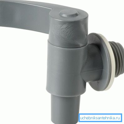 Plastic tap. Plastic tap.