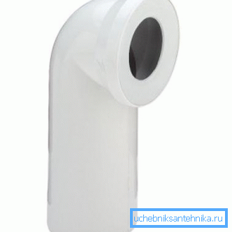 Plastic pipe with a bend angle of 90 degrees Plastic pipe with a bend angle of 90 degrees