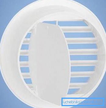 Plastic ventilation grille with valve Plastic ventilation grille with valve