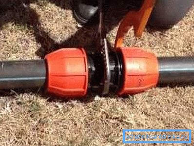 HDPE pipe and fittings for summer water supply in a suburban area HDPE pipe and fittings for summer water supply in a suburban area