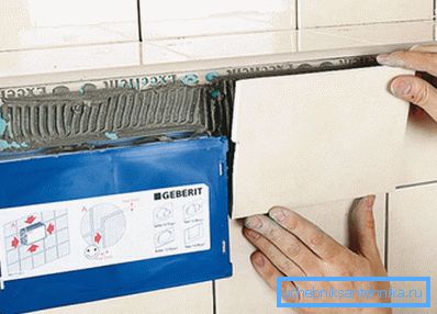 Upon completion of installation of the installation, the frame is lined with ceramic tiles Upon completion of installation of the installation, the frame is lined with ceramic tiles