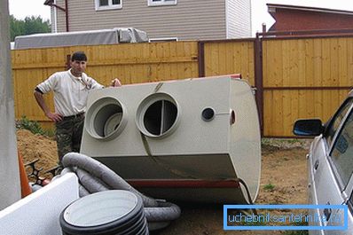 Preparation of a septic tank for installation Preparation of a septic tank for installation