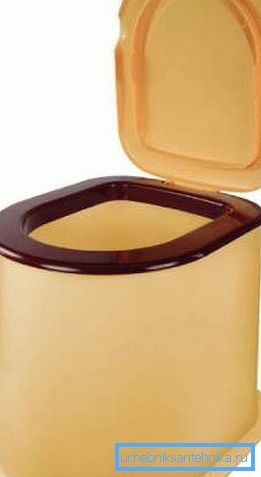 Polypropylene model of a toilet bowl for giving Polypropylene model of a toilet bowl for giving