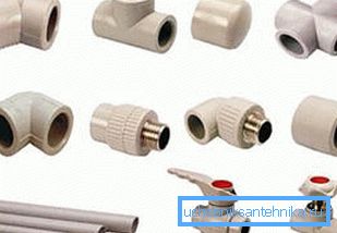 Polypropylene plastic pipes for water supply and fittings