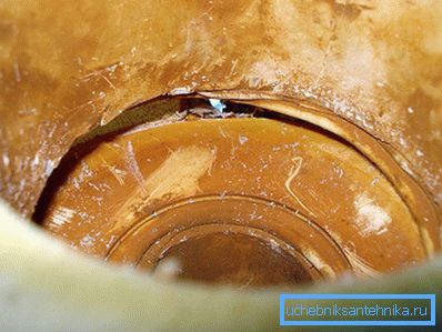 Polypropylene pipes after several years of operation Polypropylene pipes after several years of operation
