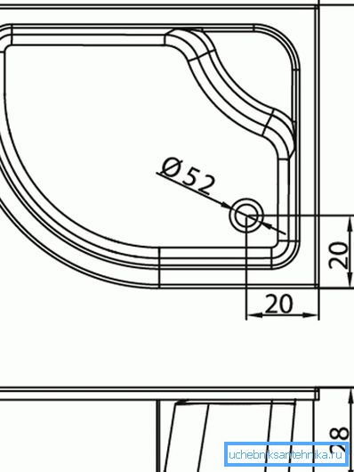 Semicircular tray bath. Semicircular tray bath.
