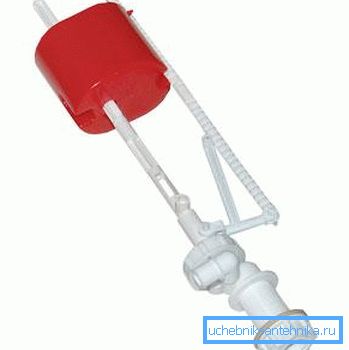 Float mechanism with inlet valve Float mechanism with inlet valve