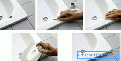 Step-by-step recovery of the sink and bath Step-by-step recovery of the sink and bath
