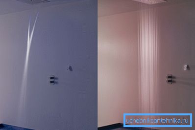 Ceiling panels in storm and rain modes. Ceiling panels in storm and rain modes.