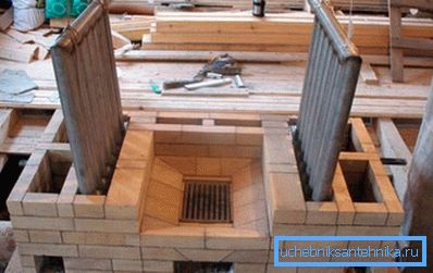 In the manufacture of the furnace must provide for gaps for thermal expansion of the material of heat exchangers. In the manufacture of the furnace must provide for gaps for thermal expansion of the material of heat exchangers.
