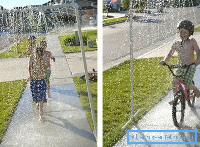 If desired, you can create a whole shower frame made of plastic pipes, which make small holes If desired, you can create a whole shower frame made of plastic pipes, which make small holes
